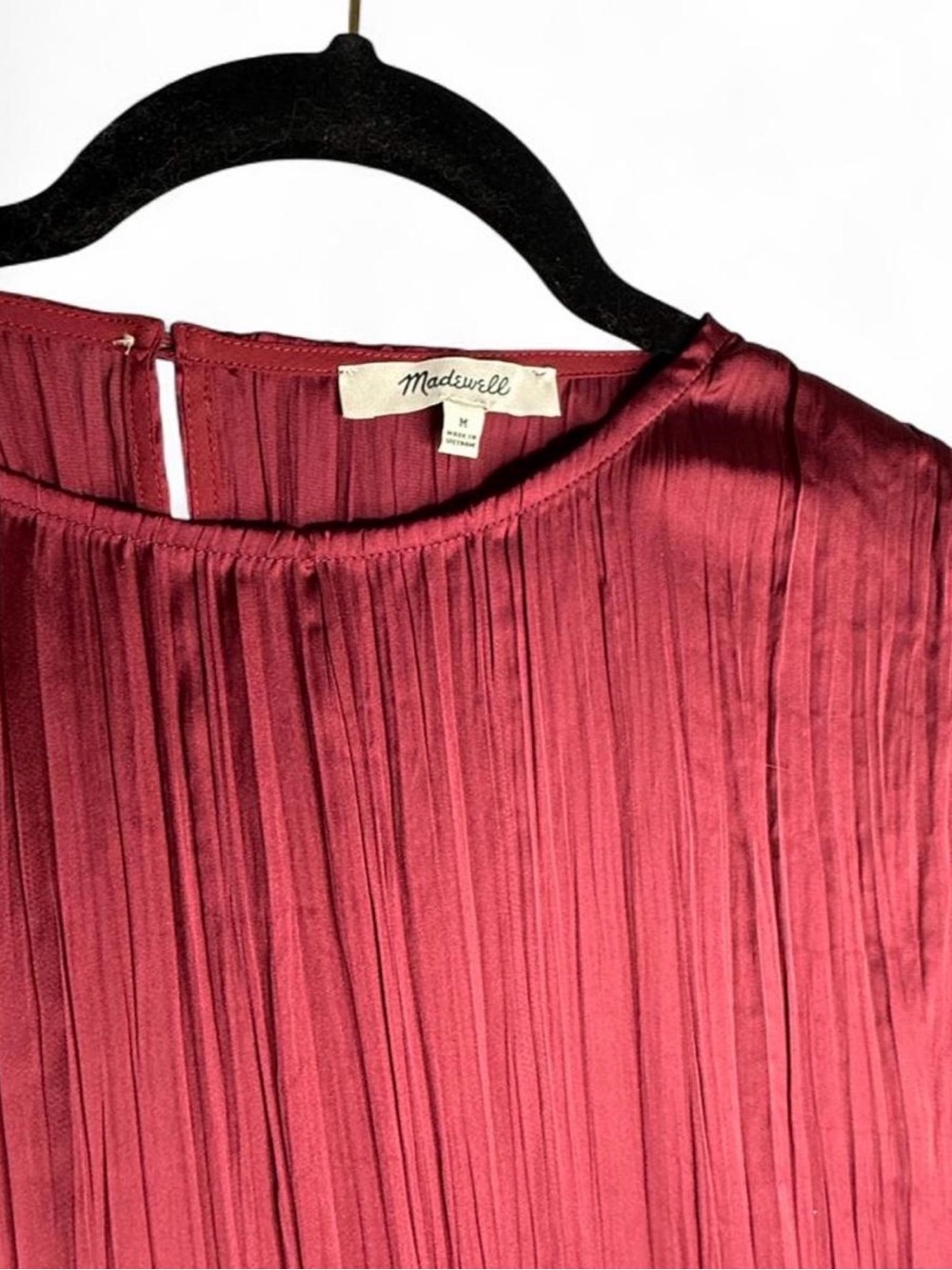 NWOT Madewell Burgundy Plissé Maxi Dress Size Medium Goth Regency Romantic Fairy - Picture 5 of 8
